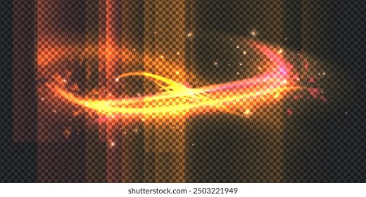 Aurora element design on transparent background. Bright light. Northern lights. Vector illustration. Rivalry concept.