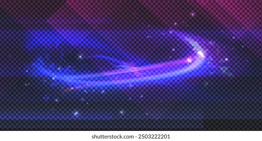Aurora element design on transparent background. Bright light. Northern lights. Vector illustration. Rivalry concept.