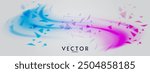 Aurora element design on white background. Bright light. Northern lights. Vector illustration.