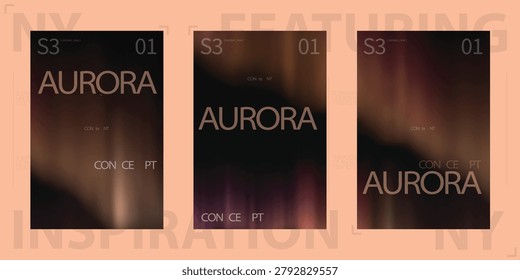 Aurora Green Gradient, Aurora Nature Gradient, Aurora Northern Gradient. Soft Color Transition Design with Atmospheric Sky Concept for Modern Decorative Poster Illustration.