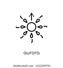 Aurora icon from collection., editable outline stroke vector illustration