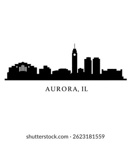 Aurora with Illinois Skyline Silhouette.
