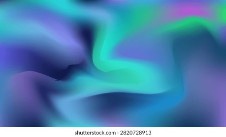 Aurora Light Gradient. Borealis Gradient Blur. Magical 80s Retro And Vibrant Nebula Glow. Northern Aurora Light. Winter Lapland Nature Illustration. Green, Blue And Purple Abstract Sky.