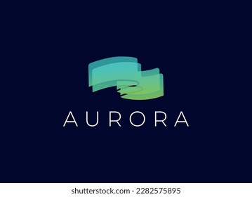 Aurora Light Logo Design. Northern Light Logo