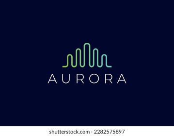 Aurora Light Logo Design. Northern Light Logo