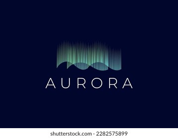 Aurora Light Logo Design. Northern Light Logo