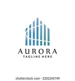 aurora light wave logo design