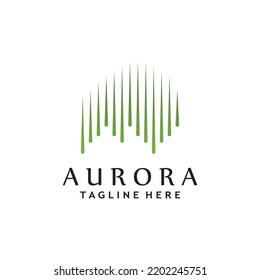 diseño del logotipo de la ola de luz aurora