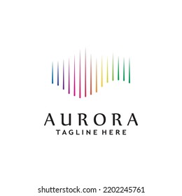 aurora light wave logo design