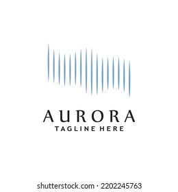 diseño del logotipo de la ola de luz aurora