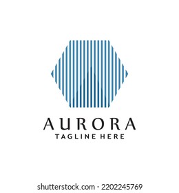 aurora light wave logo design