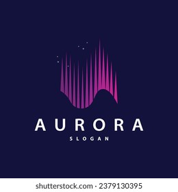 Aurora Light Wave Sky View Logo, einfaches, abstraktes Tempel Illustration Design