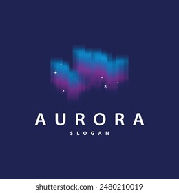 Aurora Light Wave Sky View Logo, Simple Abstract Templet Illustration Design