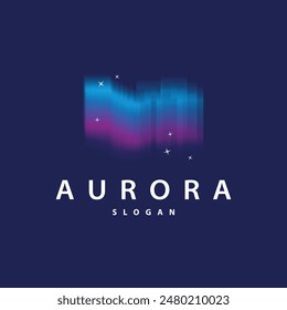 Aurora Light Wave Sky View Logo, Simple Abstract Templet Illustration Design