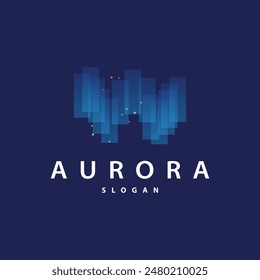 Aurora Light Wave Sky View Logo, Simple Abstract Templet Illustration Design