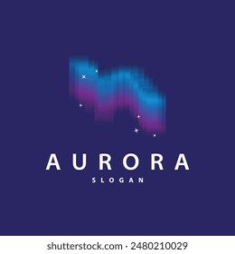 Aurora Light Wave Sky View Logo, Simple Abstract Templet Illustration Design