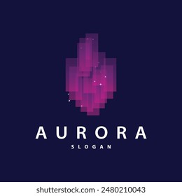 Aurora Light Wave Sky View Logo, Simple Abstract Templet Illustration Design