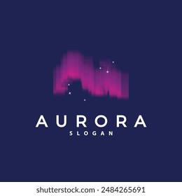 Aurora Light Wave Sky View Logo, Simple Abstract Templet Illustration Design