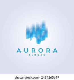 Aurora Light Wave Sky View Logo, Simple Abstract Templet Illustration Design