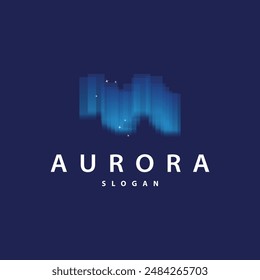 Aurora Light Wave Sky View Logo, Simple Abstract Templet Illustration Design