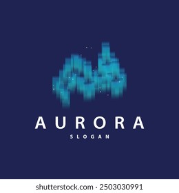 Aurora Light Wave Sky View Logo, Simple Abstract Templet Illustration Design