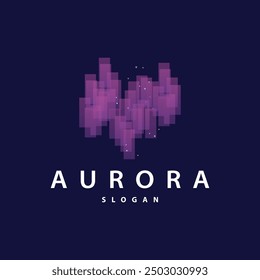 Aurora Light Wave Sky View Logo, Simple Abstract Templet Illustration Design