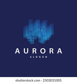Aurora Light Wave Sky View Logo, Simple Abstract Templet Illustration Design