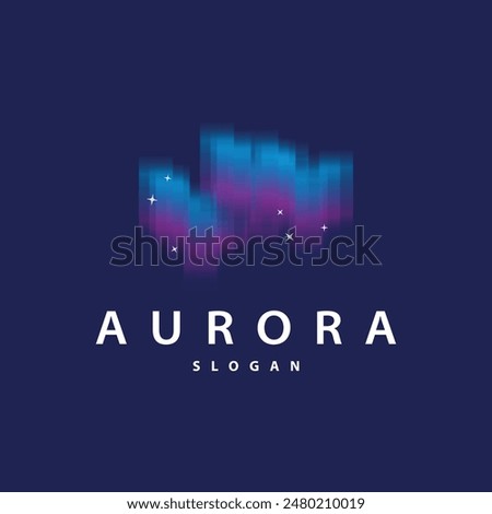 Aurora Light Wave Sky View Logo, Simple Abstract Templet Illustration Design