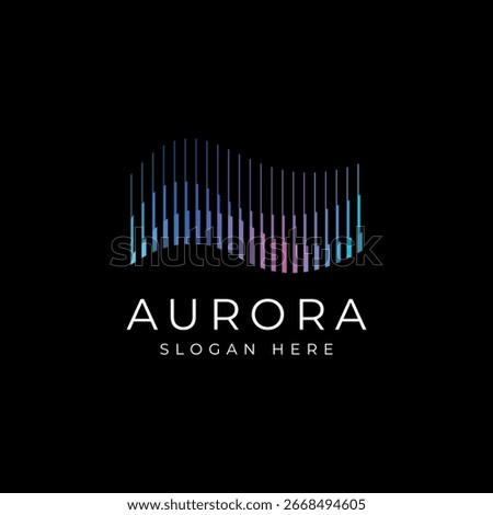 Aurora Logo Abstract Curved Lines with Modern Gradient Effect - Futuristic Colorful Branding Symbol