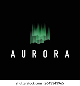 aurora logo concept sky design with beautiful and cool aurora natural scenery illustration of natural scenery symbol