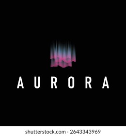 aurora logo concept sky design with beautiful and cool aurora natural scenery illustration of natural scenery symbol