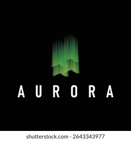 aurora logo concept sky design with beautiful and cool aurora natural scenery illustration of natural scenery symbol