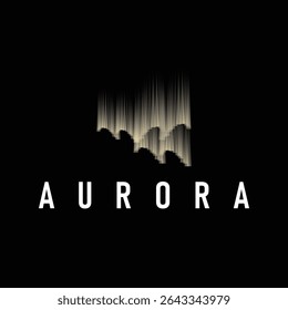 aurora logo concept sky design with beautiful and cool aurora natural scenery illustration of natural scenery symbol