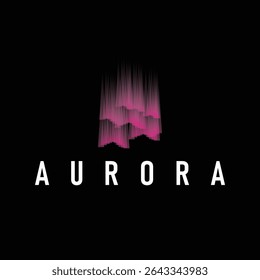 aurora logo concept sky design with beautiful and cool aurora natural scenery illustration of natural scenery symbol