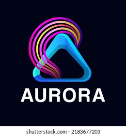 Aurora logo design. Gradient style. Vector illustration