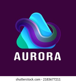 Aurora logo design. Gradient style. Vector illustration