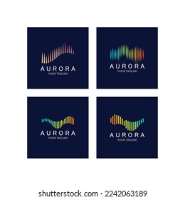 plantilla vectorial del icono de diseño del logotipo de aurora