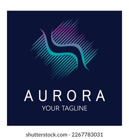 aurora logo design icon illustration vector template