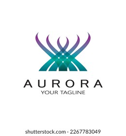 aurora logo design icon illustration vector template