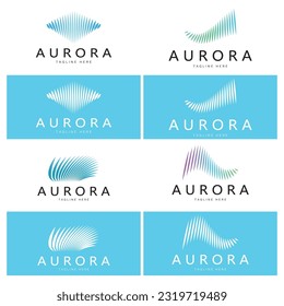 aurora logo design icon illustration vector template