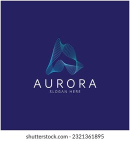 plantilla vectorial del icono de diseño del logotipo de aurora