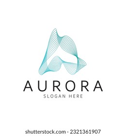 plantilla vectorial del icono de diseño del logotipo de aurora