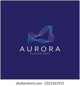 plantilla vectorial del icono de diseño del logotipo de aurora