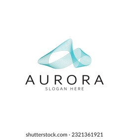 plantilla vectorial del icono de diseño del logotipo de aurora