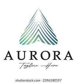 aurora logo design icon illustration vector template