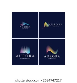 aurora logotipo ícone design ilustração vetor modelo