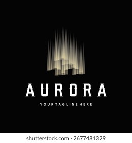 aurora logo design landscape sky nature ice, vector illustration symbol templet