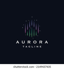 Aurora logo icon design template flat vector