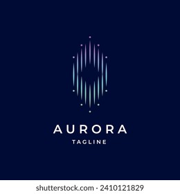 Aurora logo icon design template colorful gradient vector illustration