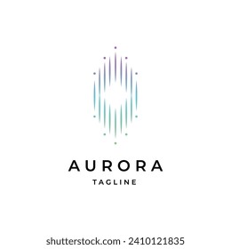 Aurora logo icon design template colorful gradient on white background